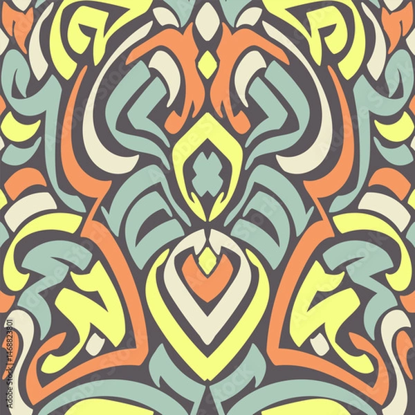 Fototapeta Background Colorful Symmetrical Ornamental Abstract Illustration
