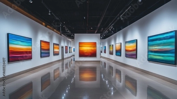 Fototapeta Gallery showcasing vibrant abstract art (8)