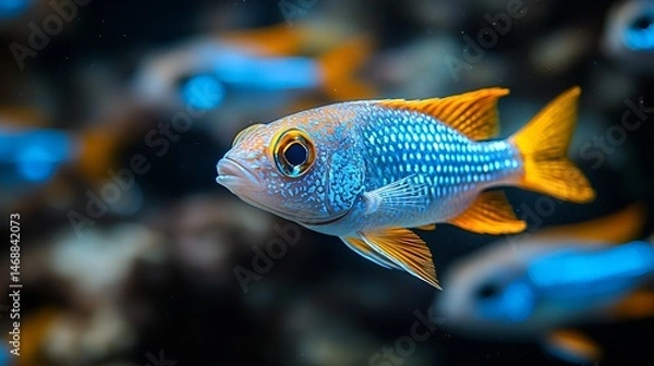 Obraz Vibrant fish swimming in an aquarium