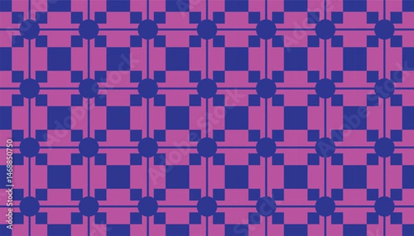 Fototapeta Playful abstract pattern with woven elements in a purple-pink palette