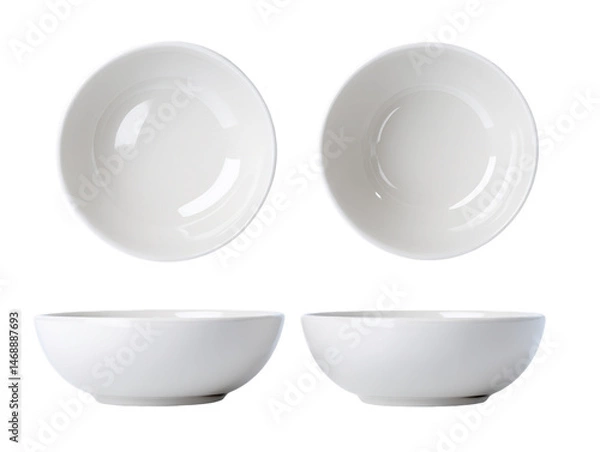 Obraz Four Views of a Small White Ceramic Bowl, PNG