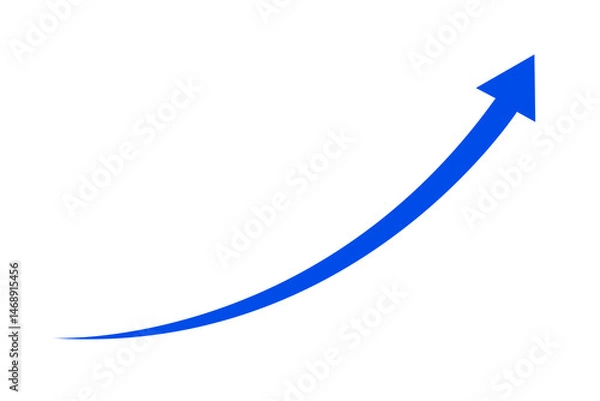 Fototapeta blue curve arrow icon on transparent background. flat style. arrow icon for your web site design, logo, app, UI. arrow indicated the direction symbol. curved arrow sign