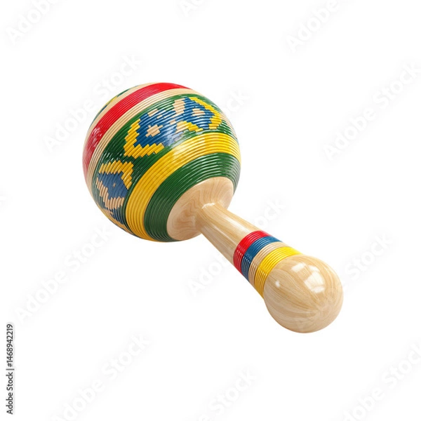 Obraz Vibrant Colorful Maraca Percussion Instrument Isolated on transparent background