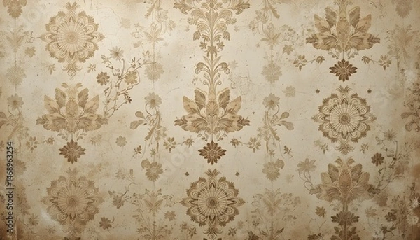 Obraz Vintage Wallpaper Texture with Patterns and Imperfections for Retro Interior Design Style