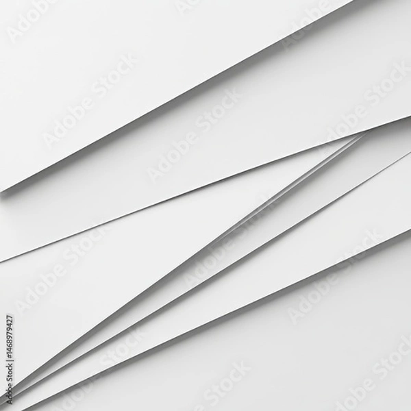 Fototapeta Abstract White Paper Texture Minimalist Geometric Design with Diagonal Lines and Subtle Shadows