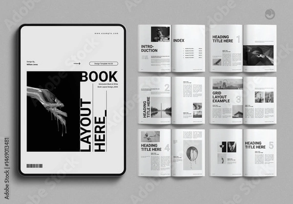 Fototapeta Digital Book Layout Design Template