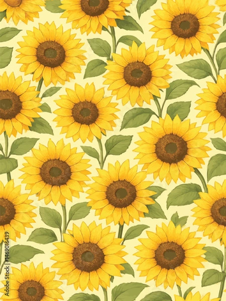 Obraz PrintWild sunflower blossom background pattern 