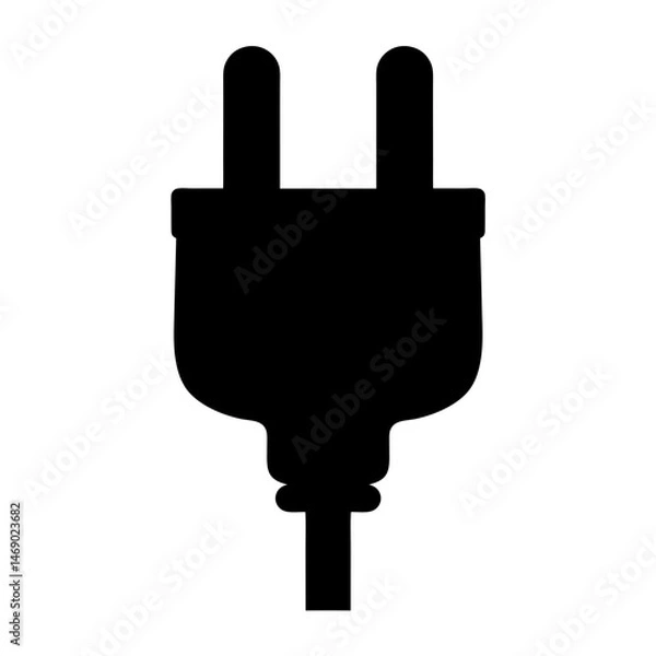 Obraz electric plug silhouette icon vector
