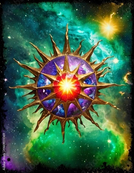 Fototapeta Different aesthetic and artistic visual designs for people curious about the universe, existence and creation