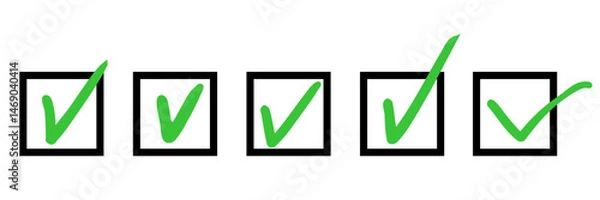 Fototapeta 手描きチェックボックス　マーク　アイコンセット