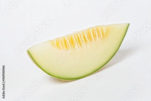 Fototapeta Fresh slice of honeydew melon isolated on white background
