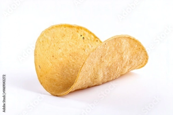 Obraz Crispy empty taco shell in a curved shape isolated on white background
