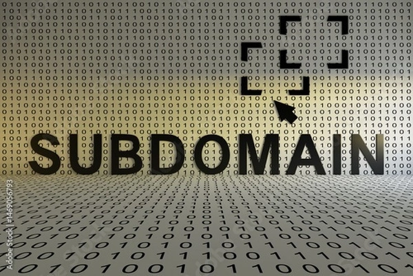 Fototapeta SUBDOMAIN concept text sunlight 3D illustration
