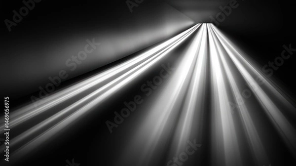 Fototapeta Light trails in a dark tunnel.