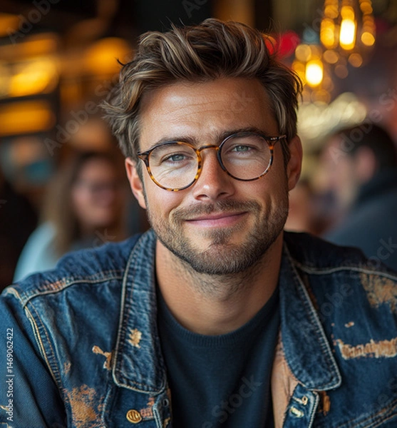 Fototapeta man with glasses