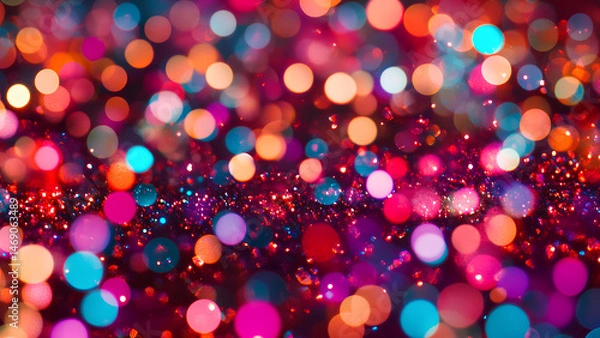 Fototapeta Colorful Bokeh Lights Background – Abstract Vibrant Light Blur for Party or Celebration Design