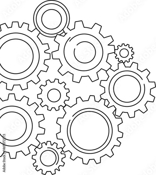 Fototapeta Interlocking Gears Vector Illustration