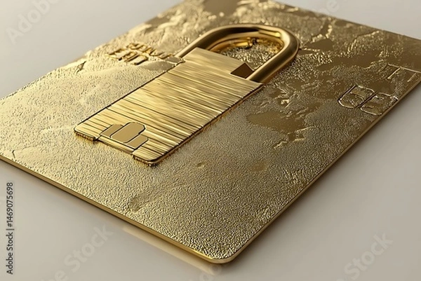 Fototapeta Golden Credit Card Security:  A Luxurious Symbol of Financial Protection