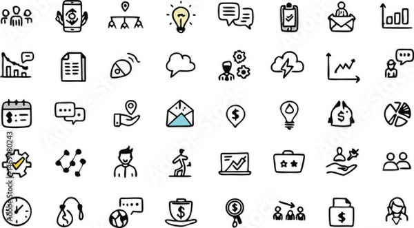 Fototapeta Creative Digital Abstract Colorful Icons Elements for Modern Web Design and User Interface Projects