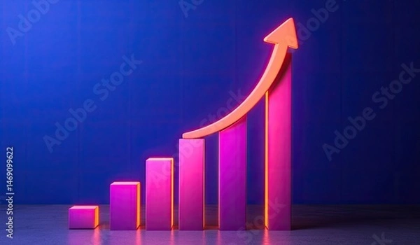 Fototapeta Growing Bar Graph