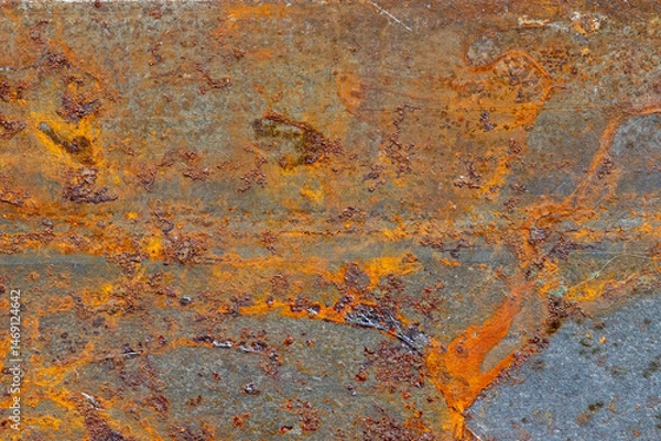 Fototapeta The texture of old metal covered with rust
