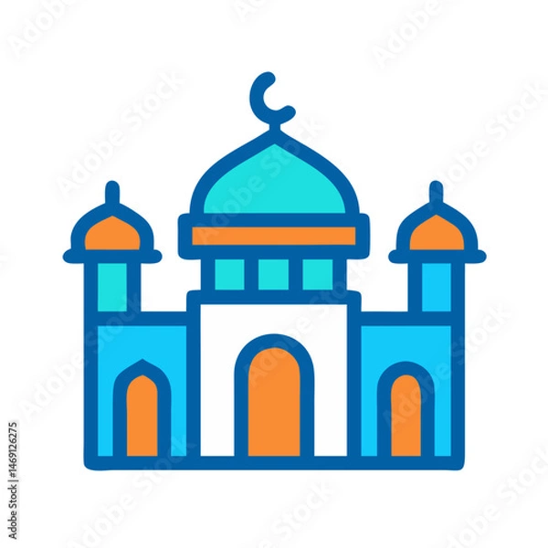 Fototapeta Mosque Building Structure Icon Design