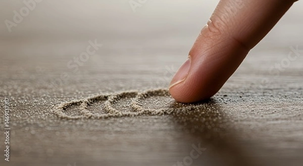 Fototapeta Fingertip Drawing in Dust: A Gentle Ephemeral Art