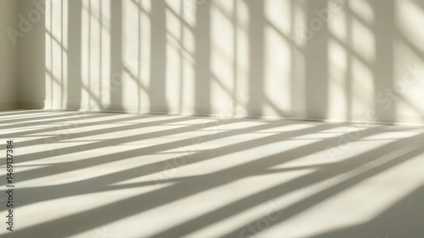 Obraz Abstract Light and Shadow Patterns on White Wall and Floor