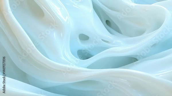Obraz Abstract Light Blue And White Flowing Liquid Texture
