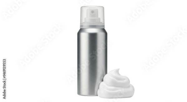 Fototapeta Isolated Shaving Foam Can with Foam