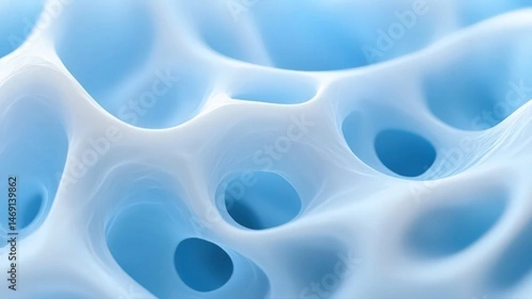 Obraz Abstract Light Blue Porous Material Closeup