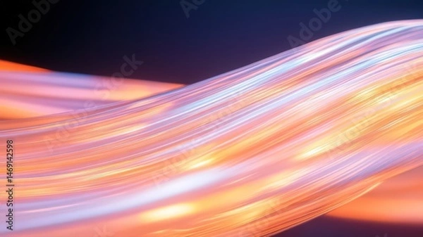 Obraz Abstract Light Trails With Orange And Blue Particles