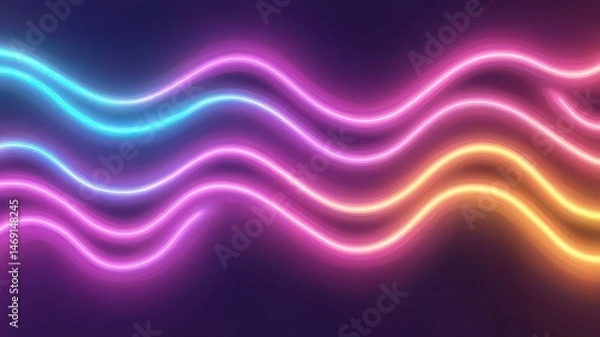 Obraz Abstract Neon Wavy Lines Background