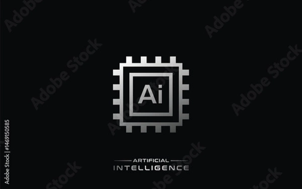 Fototapeta High-Tech Logo Featuring Circuit Board Graphic for AI and Innovation Brand