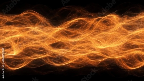 Obraz Abstract Orange Particle Flowing Lines Design