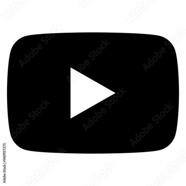 Obraz YouTube Play logo vector Black