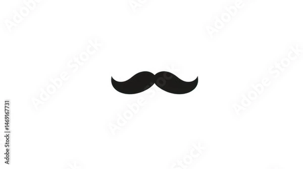 Fototapeta Classic Black Mustache Icon Simple Design for Branding or Graphic Design Projects