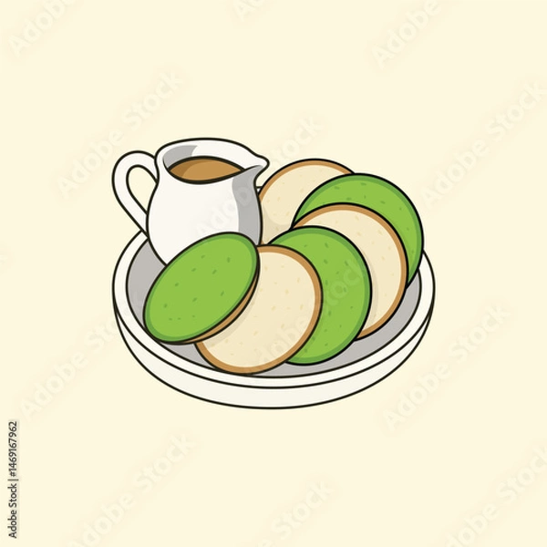 Obraz Indonesian Snack Illustration Serabi