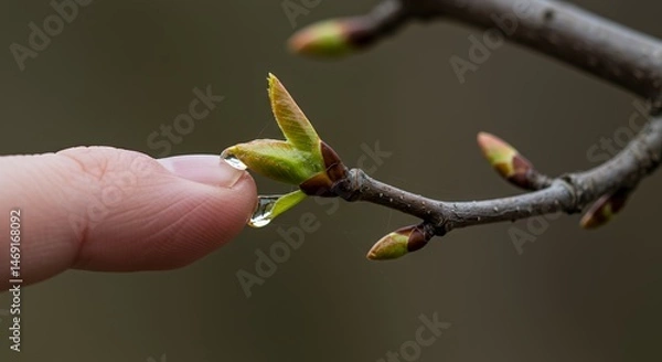 Fototapeta A Delicate Touch: Spring's Awakening Captured in Macro Photography