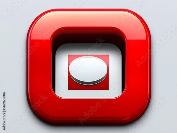 Fototapeta Prohibited icon with a clean red outline and white center, conveying a sense of no entry or disallowance on a plain backdrop.