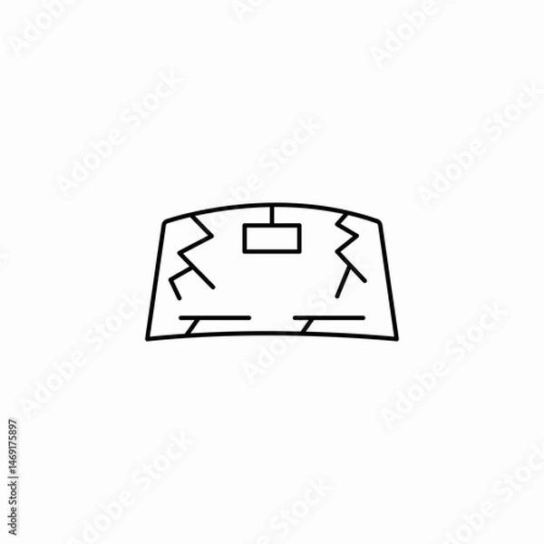 Fototapeta windshield damage icon sign vector