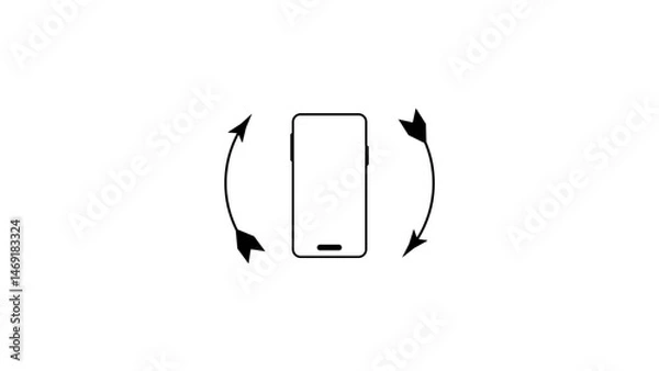 Obraz Smartphone icon isolated on background.Rotate Icon Vector Symbol Design IllustrationScreen Rotation | Vector IconRotate your phone for better experience