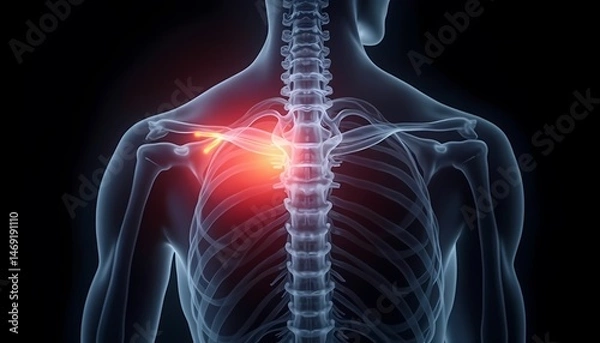 Obraz Shoulder Pain with Inflammation of Skeletal Structure