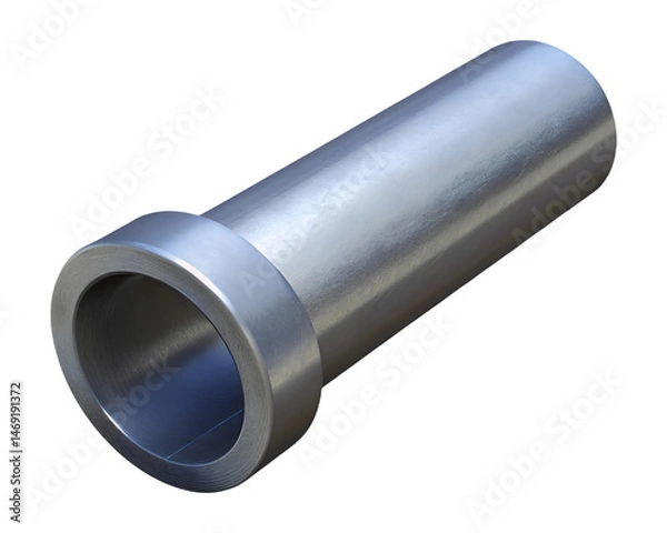 Fototapeta 3D Render Metallic Cylinder Pipe with Smooth Surface PNG Transparent Background