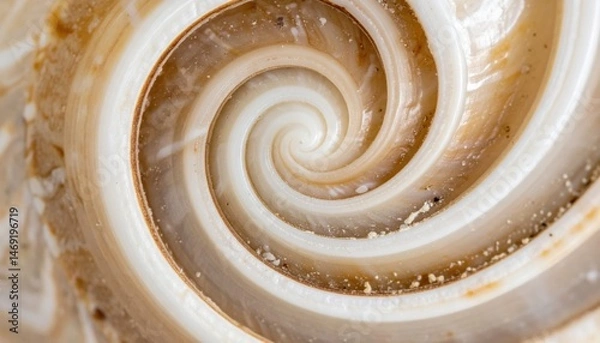 Obraz Captivating spiral shell structure underwater world macro photography natural environment close-up view shell patterns and designs