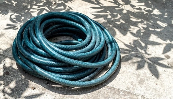 Obraz Watering gardening essentials garden hose backyard product image sunny day close-up home improvement