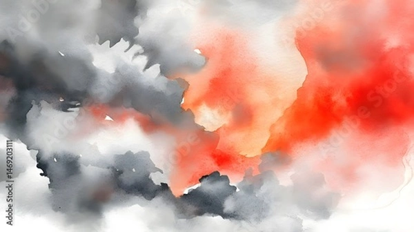 Fototapeta Abstract watercolor painting of a dramatic sky.