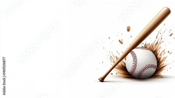 Fototapeta A dynamic design of a baseball logo featuring a stylized baseball bat and ball, set against a clean background with bold lettering for team branding.