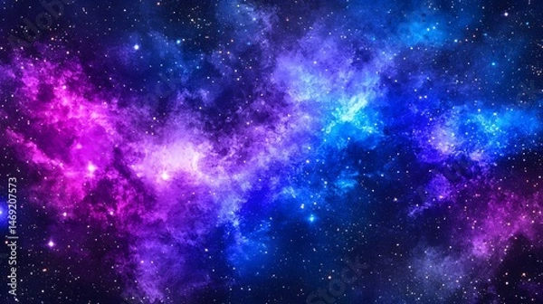 Fototapeta Cosmic nebulae display of vibrant colors in deep space.
