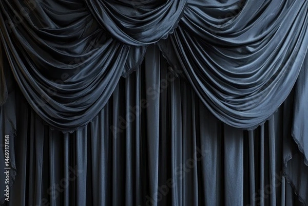 Fototapeta black backdrop with curtains